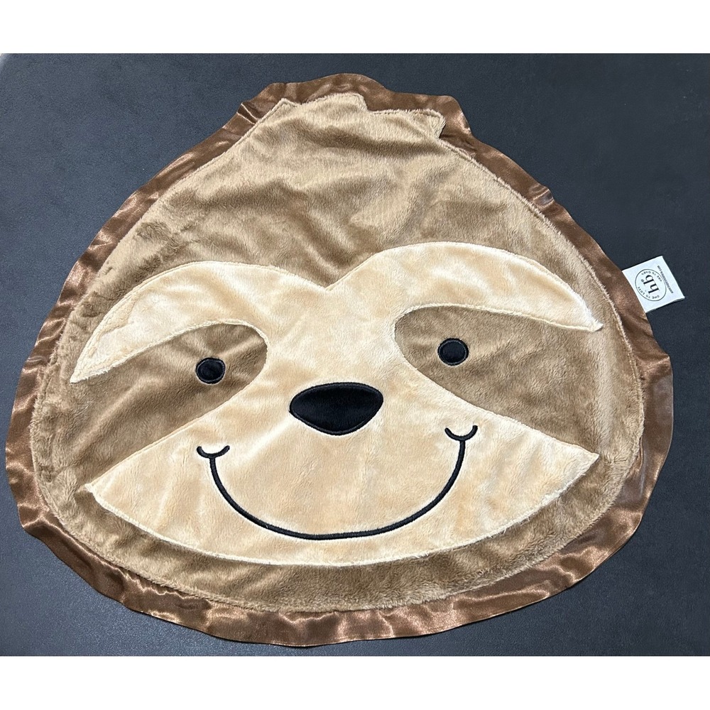 Happy Blankie Snooze the Sloth Baby Lovey Brown Tan Satin Security Blanket Toy